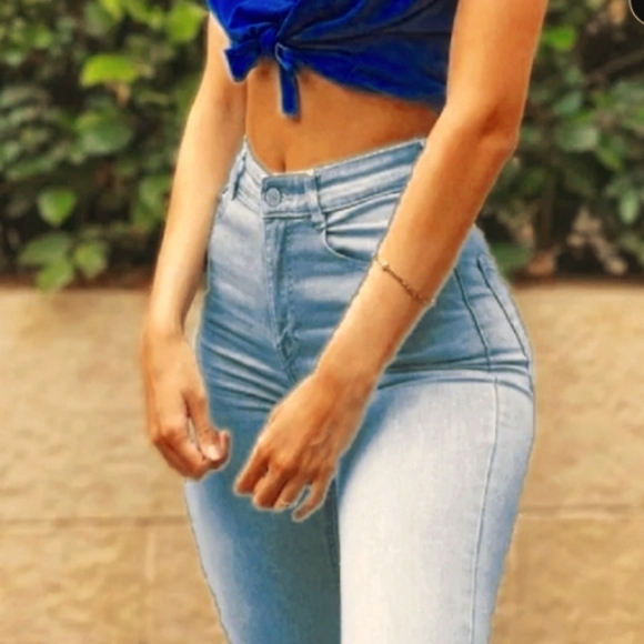 Y2K Highrise Long BlueJeans - Picture 2 of 15